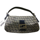 Fendi baguette blue cloth clutch bag