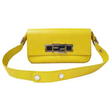 Fendi baguette yellow leather handbag