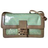 Fendi baguette turquoise cloth handbag