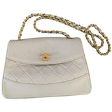 Chanel white leather handbag