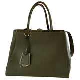 Fendi 2jours green leather handbag