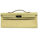 Hermès kelly cut clutch yellow leather clutch bag