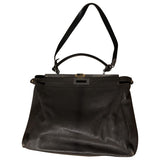 Fendi peekaboo black leather handbag