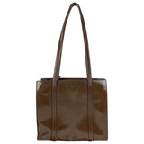 Prada brown patent leather handbag