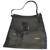 Fendi mamma baguette  black cotton handbag