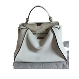 Fendi peekaboo white leather handbag