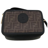 Fendi camera case brown cloth handbag