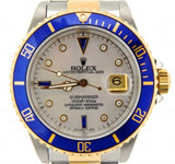 PRE OWNED MENS ROLEX TWO-TONE SUBMARINER DATE WITH A SERTI DIAL 16803