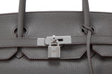 Pre-Owned Hermès Etain Taurillon Clemence Birkin 40