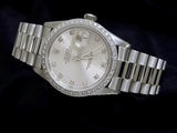 Pre Owned Mens Rolex Stainless Steel/18K White Gold Datejust Silver Diamond 1603