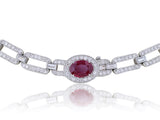 Platinum Burma Ruby and diamond necklace