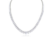 Platinum Riviera Oval Diamond 30 carat Necklace