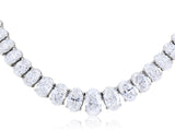 Platinum Riviera Oval Diamond 30 carat Necklace