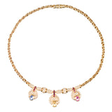 GOLD, SAPPHIRE, RUBY AND DIAMOND NECKLACE