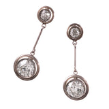 ANTIQUE STYLE DOUBLE DIAMOND DROP EARRINGS