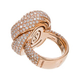 ITALIAN ROSE GOLD DIAMOND KNOT RING, SIGNED PALMIERO
