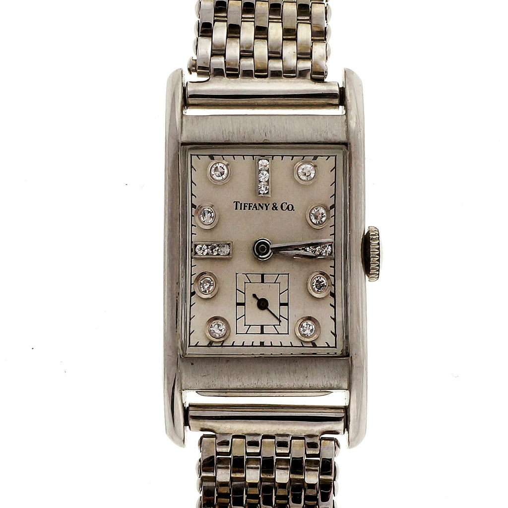 Tiffany 1940 Palladium Longines Diamond 17 Jewel Watch Men s