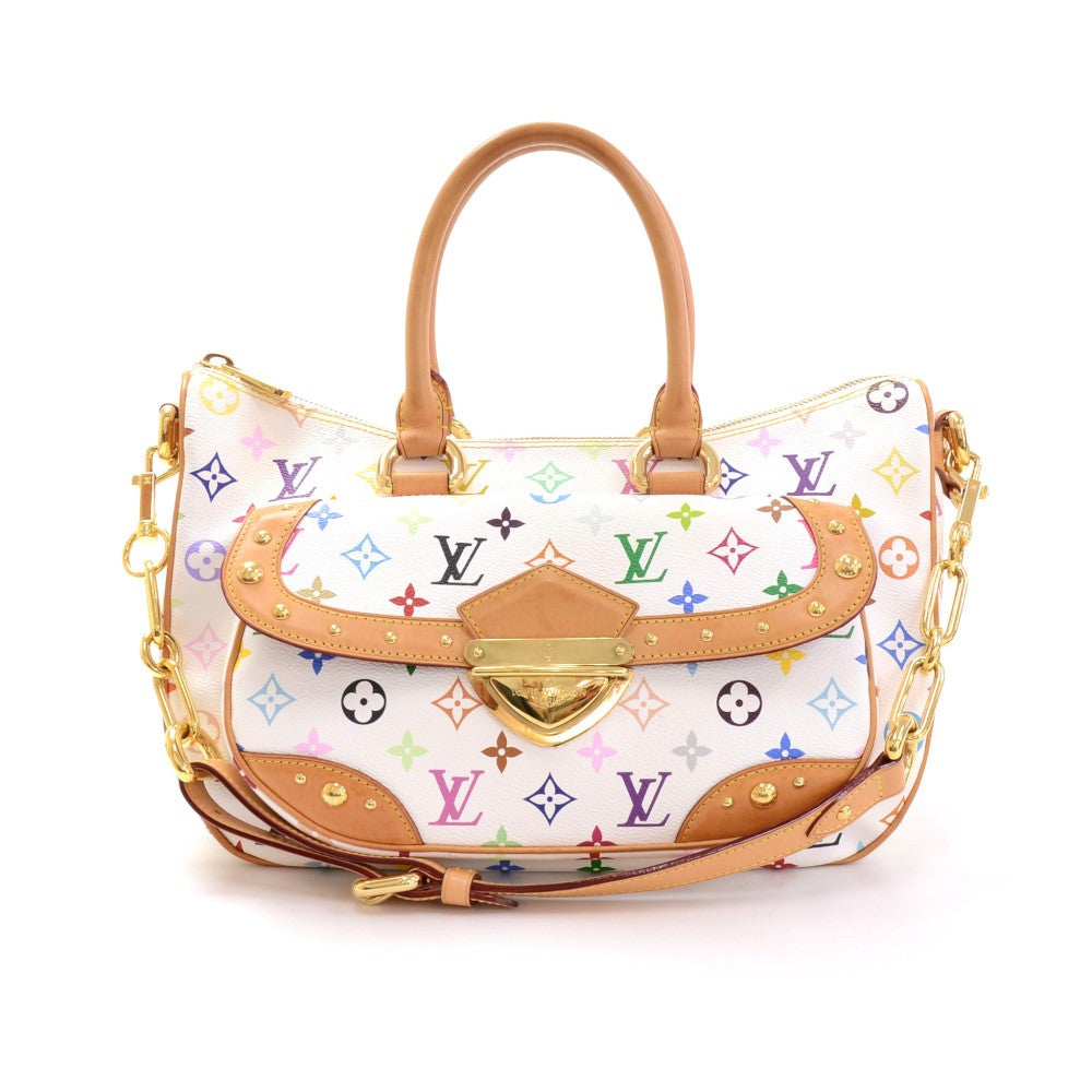 Louis Vuitton Rita White Multicolor Monogram Canvas 2 way Bag at