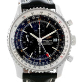 Breitling Navitimer World Chrono GMT Steel Watch A24322 Box Papers