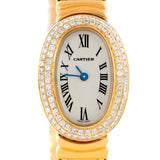 Cartier Baignoire 18K Yellow Gold Diamond Ladies Watch WB5094D8