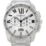 Cartier Calibre Steel Chronograph Mens Watch W7100045 Unworn