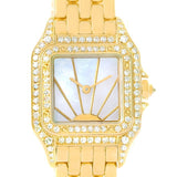 Cartier Panthere Ladies 18k Yellow Gold Diamond Sunrise Dial Watch