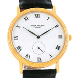 Patek Philippe Calatrava Porcelain Dial 18k Yellow Gold Watch 3919