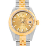 Rolex Datejust Ladies Stainless Steel 18K Yellow Gold Watch 179173