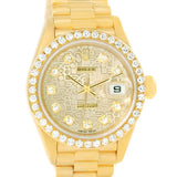 Rolex President Datejust Yellow Gold Jubilee Dial Diamond Watch 79178