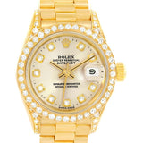 Rolex President Datejust 18K Yellow Gold Diamond Watch 69158