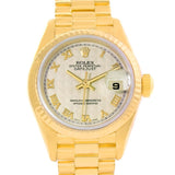 Rolex President Datejust 18k Yellow Gold Pyramid Dial Ladies Watch 79178