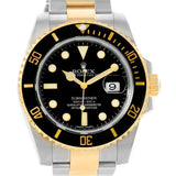 Rolex Submariner Steel 18K Yellow Gold Black Dial Watch 116613