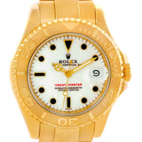 Rolex Yachtmaster Midsize 18K Yellow Gold White Dial Watch 68628