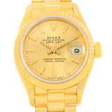 Rolex President Ladies 18k Yellow Gold Champagne Dial Watch 69178