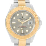 Rolex Yachtmaster Steel 18K Yellow Gold Gray Dial Mens Watch 16623