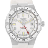 Breitling Superocean GMT White Dial Rubber Watch A32380A9-A737 Unworn