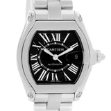 Cartier Roadster Black Dial Large Steel Watch W62041V3 Box Papers