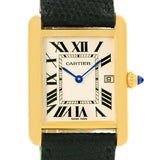 Cartier Tank Louis 18k Yellow Gold Black Strap Quartz Watch W1529756