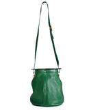 HERMES VINTAGE GREEN LEATHER BUCKET BAG