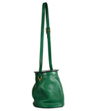 HERMES VINTAGE GREEN LEATHER BUCKET BAG