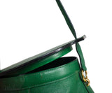 HERMES VINTAGE GREEN LEATHER BUCKET BAG