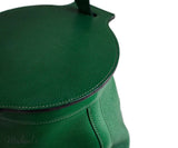 HERMES VINTAGE GREEN LEATHER BUCKET BAG