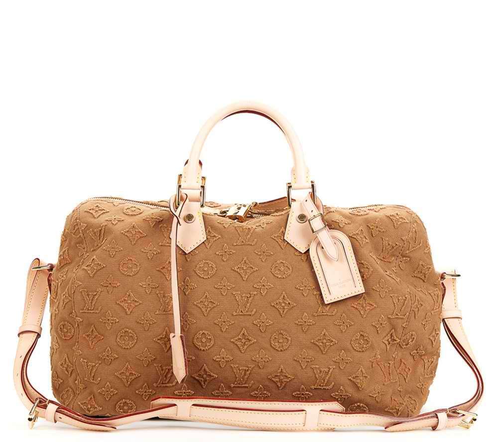 Louis Vuitton Limited Edition Caramel Monogram Stone Denim Speedy