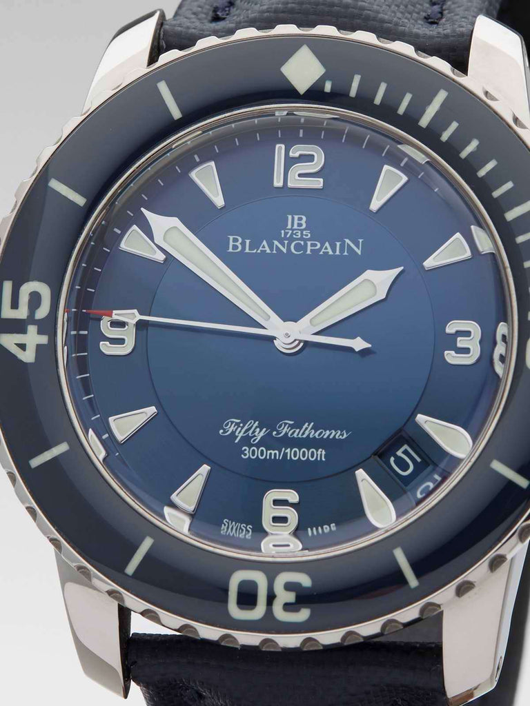 BLANCPAIN FIFTY FATHOMS 18K WHITE GOLD GENTS 5015 1540 52 2015