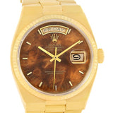 Rolex Oysterquartz President Day Date Yellow Gold Wood Dial 19018