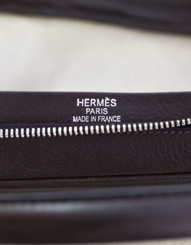 Hermes Cacao Brown Clemence Leather Steve 45 Travel Bag NEW