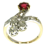 Victorian Natural Ruby and Diamond Engagement Ring