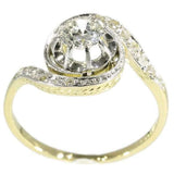 Diamond and Gold Swirl Engagement Ring