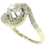 Diamond and Gold Swirl Engagement Ring