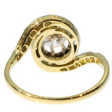 Diamond and Gold Swirl Engagement Ring